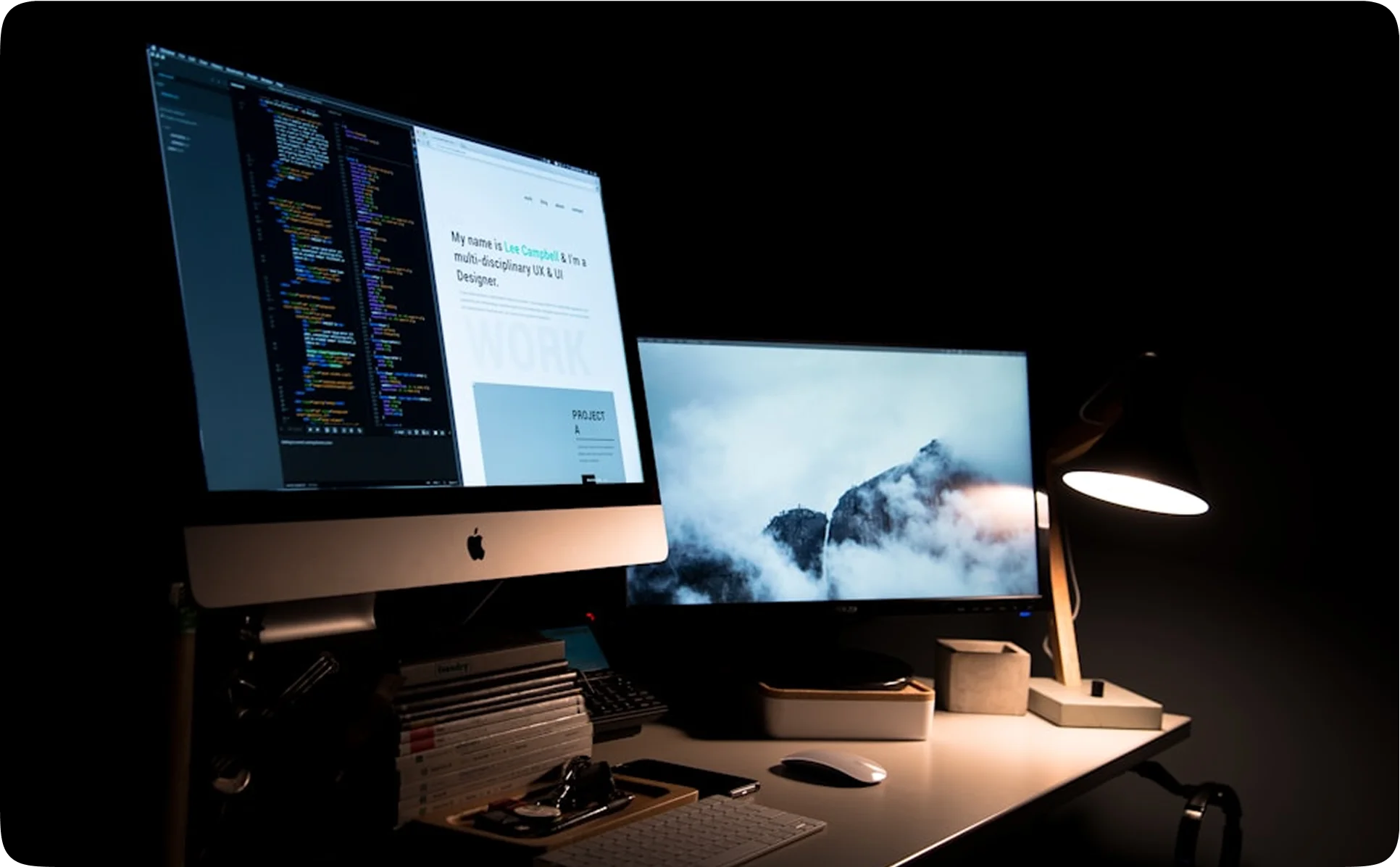 Web design and development workspace